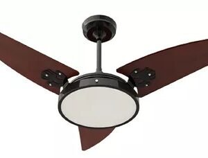 Ventilador de Teto Infinity 2004 Preto/Tabaco Led 24W 6000K 3P MDF 127V