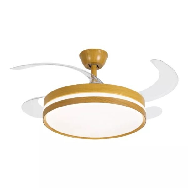 Ventilador de Teto Retrátil Isis Madeira Led 30W Controle Remoto
