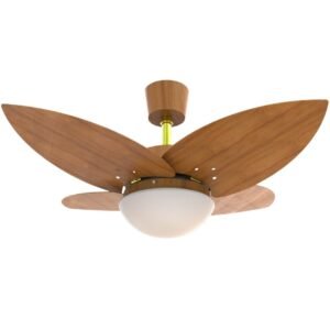 Ventilador De Teto Infinity 1060 Lotus Madeira 04 Pás Freijó 127V Controle Remoto Capacitivo