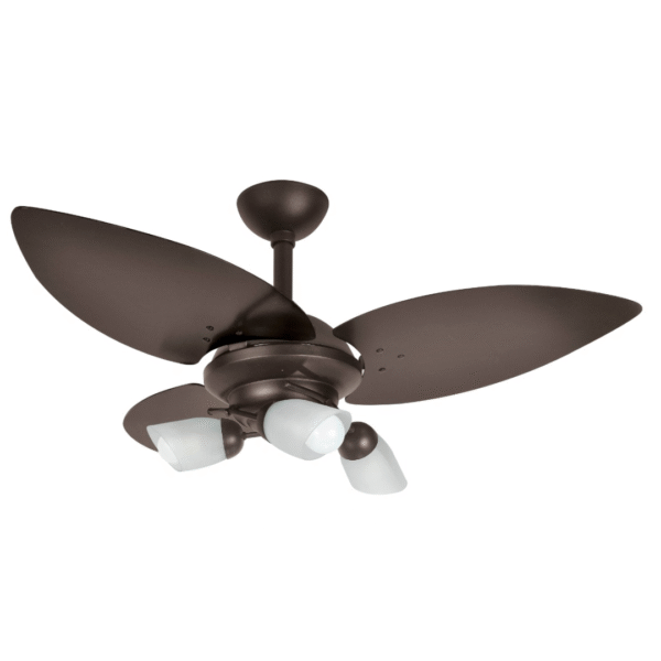 Ventilador de Teto Infinity Luxo Lótus 1026 Marrom Texturizado 3 Pás 3 Tulipas 127V