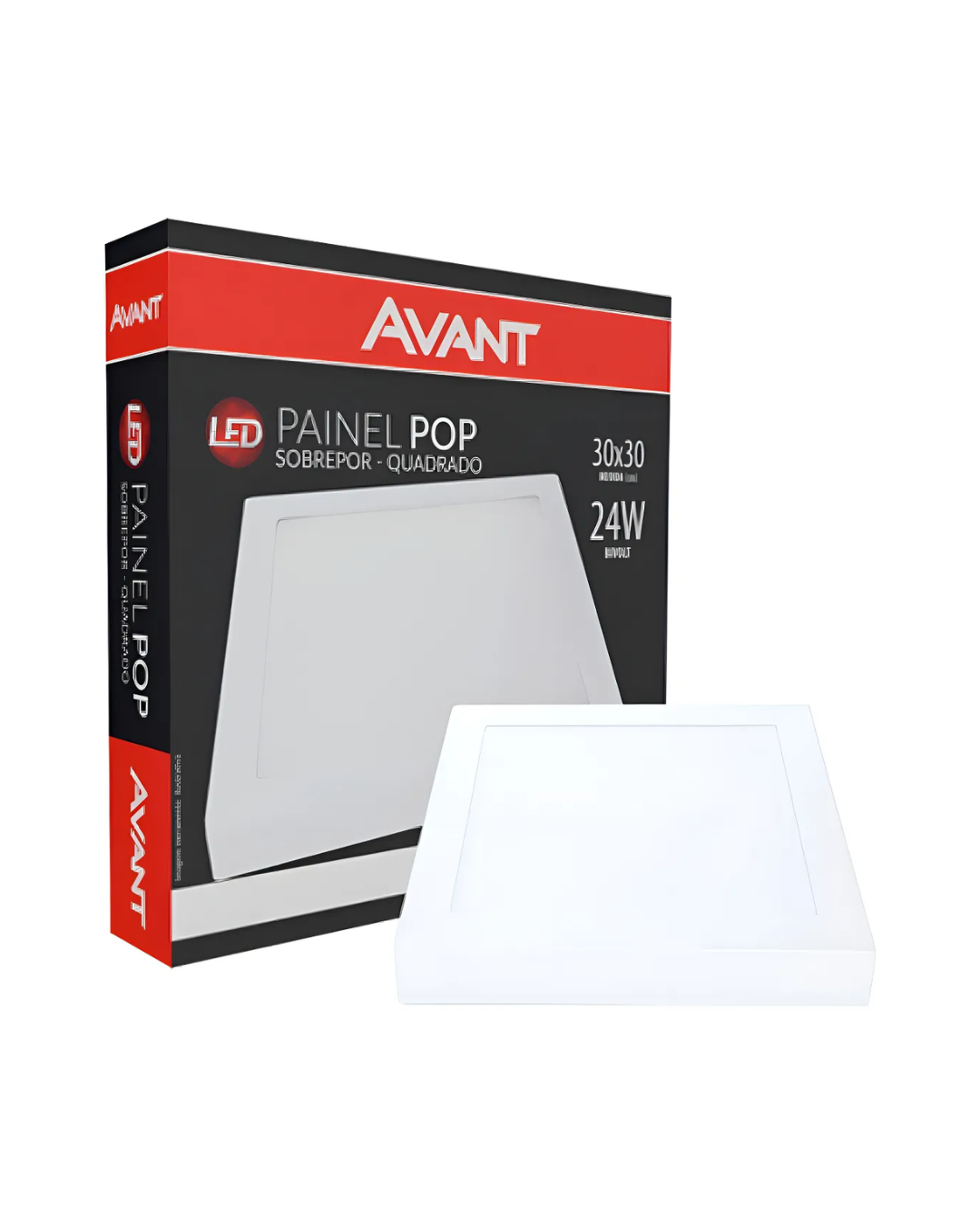PAINEL LED 24W SOBREPOR QUADRADO 3000K AVANT