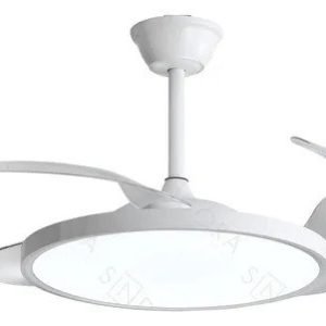 Ventilador de Teto Retrátil Sindora Branco Led 30W Controle Remoto