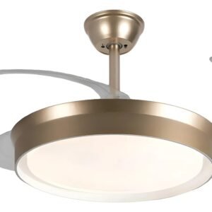 Ventilador de Teto Retrátil Chase Dourado 500MM 1070MM 36W Controle Remoto