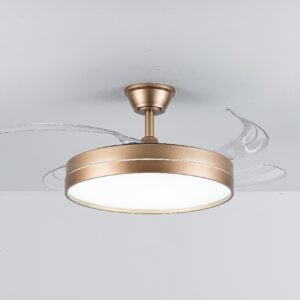 Ventilador de Teto New Isis Dourado 500mm 1070mm 36W Controle Remoto