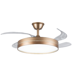 Ventilador de Teto Retrátil New Isis Dourado Led Controle Remoto