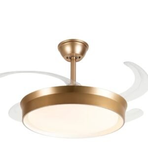 Ventilador de Teto Retrátil Chase Dourado 500MM 1070MM 36W Controle Remoto