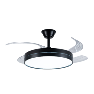 Ventilador de Teto Retrátil New Isis Preto Led Controle Remoto