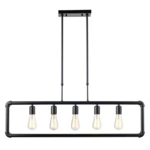 PENDENTE HASH ACO PRETO FOSCO 5XE27 AVANT