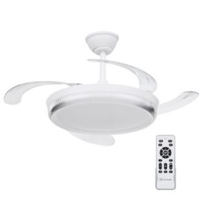 Ventilador de Teto Retrátil Chase Cristal 500MM 1070MM 36W Controle Remoto