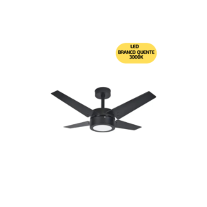 Ventilador De Teto Infinity 1054 Linea Preto Texturizado LED 3000K 127V