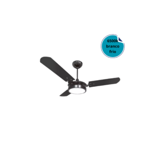 Ventilador de Teto Ventex Valen Preto/Pt LED 6500K 127V
