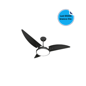 Ventilador de Teto Ventex Maragogi Preto/Pt Led 6500K 127V