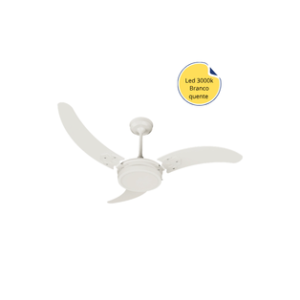 Ventilador de teto Infinity Soft 2002 Branco Led 18w 3000k 3pás Mdf Branco 127v