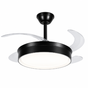 Ventilador de Teto Retrátil Chase Preto 500MM 1070MM 36W Controle Remoto