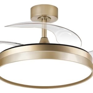 Ventilador de Teto Retrátil Riviera Dourado 96W Bivolt Controle Remoto